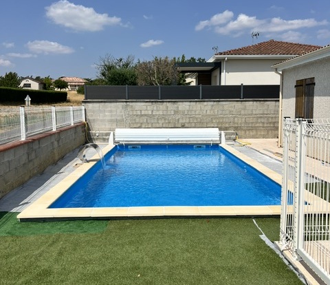 Rénovation Piscine béton 8x4 m à Garidech